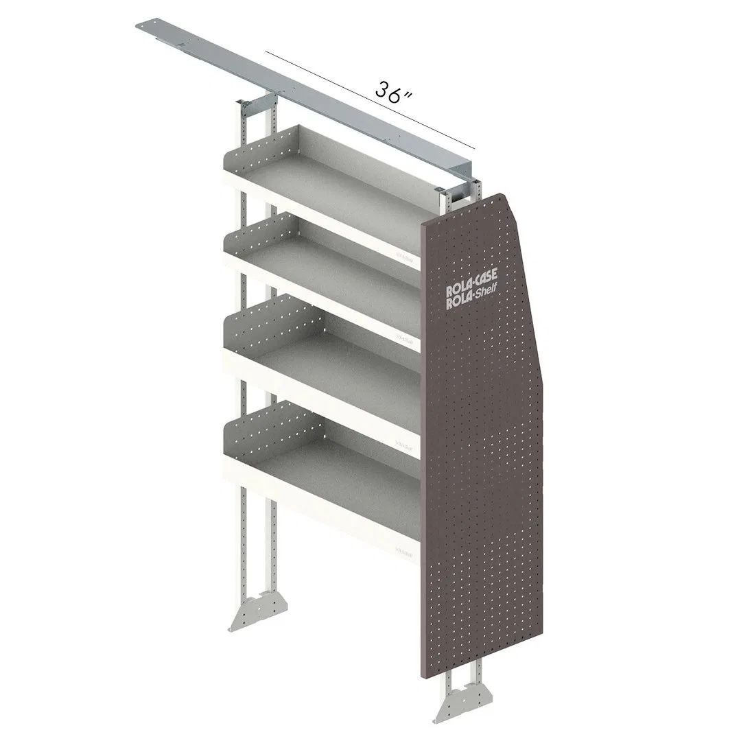 RSMRSBA-PA – ROLACASE Van Storage System Kit, Passenger Side Basic Bin Package With Four Shelves (Two 34 Inch Length ...